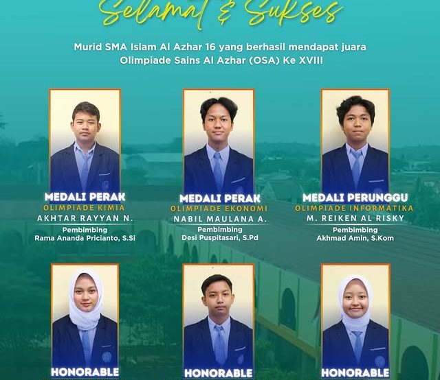 Prestasi Gemilang dalam Olimpiade Sains Al Azhar (OSA) ke-XVIII